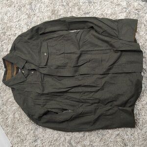 Dark Green flannel button down shirt